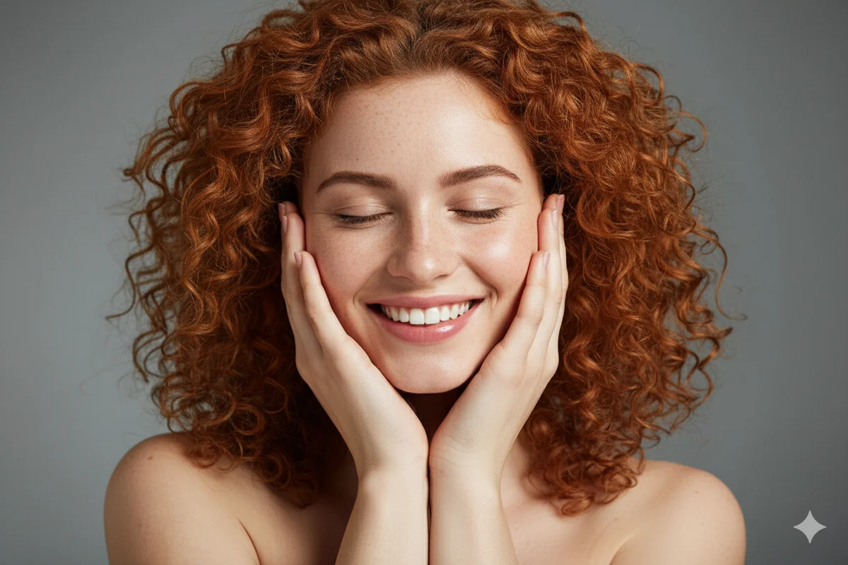 Woman with glowing skin after Ariessence PDGF treatment