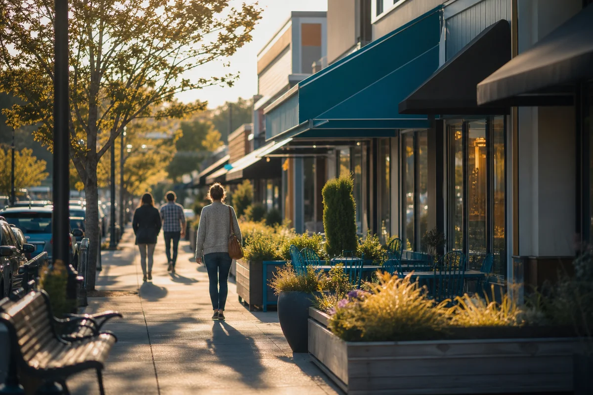 A golden-hour local scene of daily working life in Federal Way, Washington
