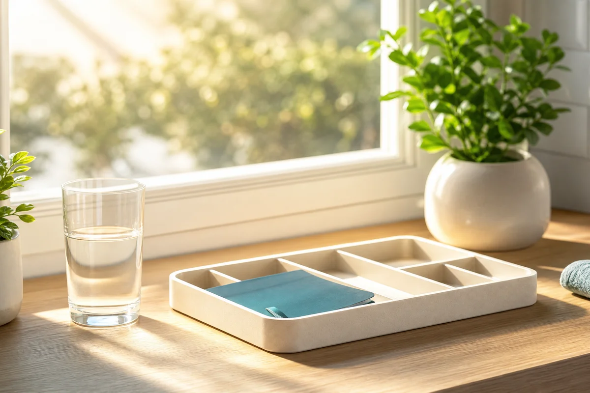 A calm sunlit still life in soft daylight