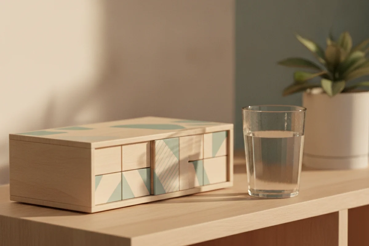 A simple organizer in soft daylight, managing regular routines