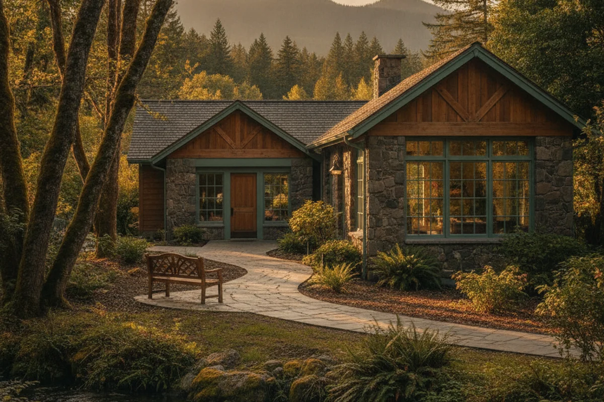 A calm Lacey landscape at golden hour