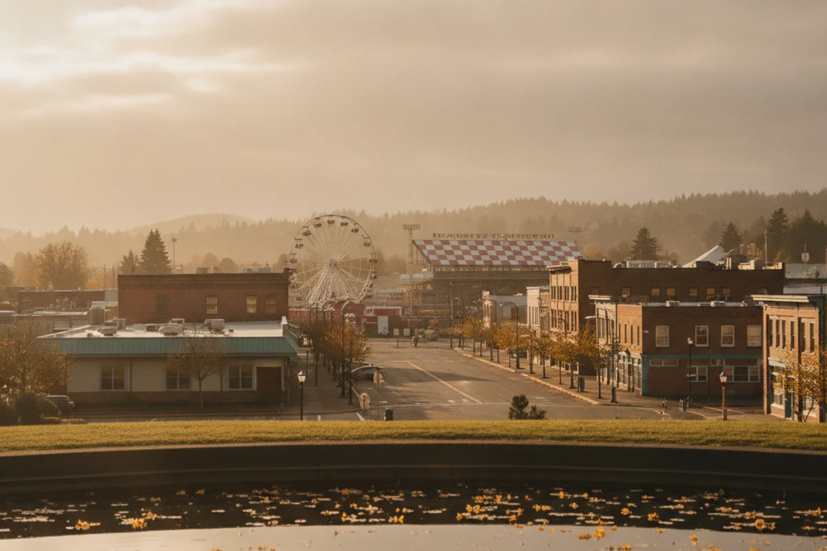 A calm Puyallup landscape at golden hour