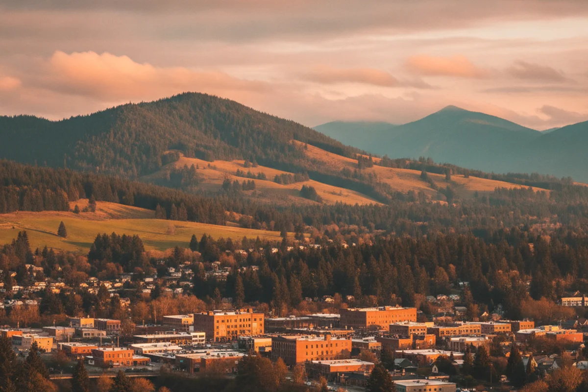 A calm Issaquah landscape at golden hour