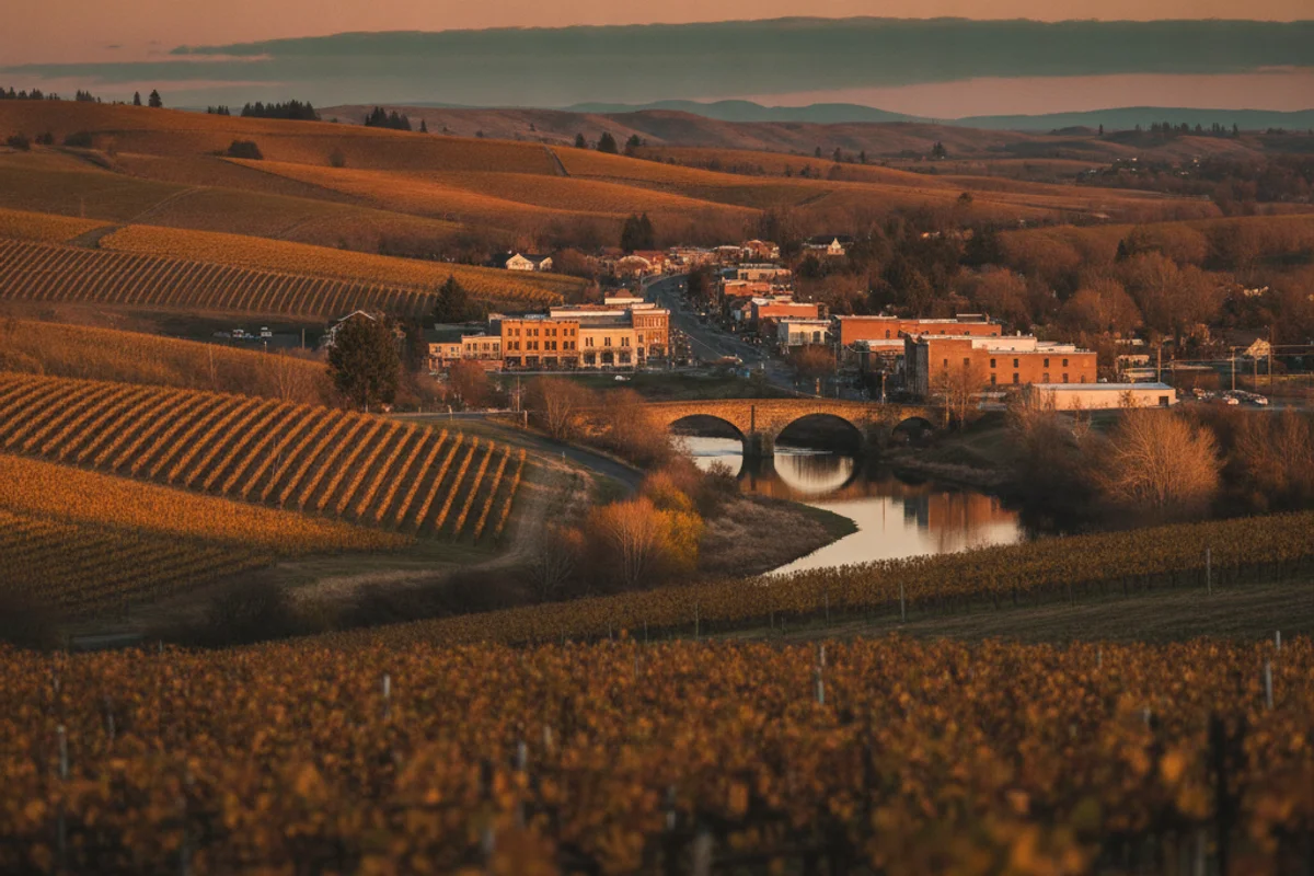 A calm Walla Walla landscape at golden hour