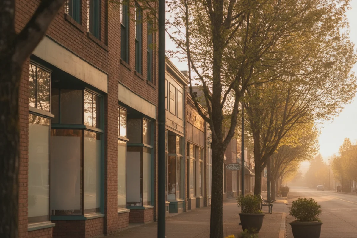 A local Mount Vernon scene in soft daylight