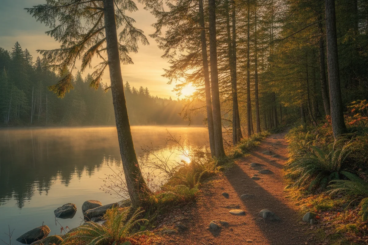 A calm Maple Valley landscape at golden hour