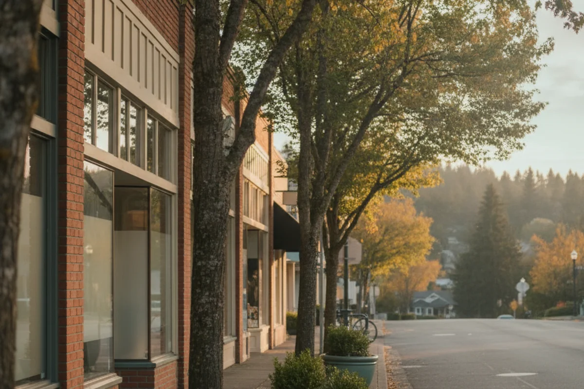 A local Camas scene in soft daylight
