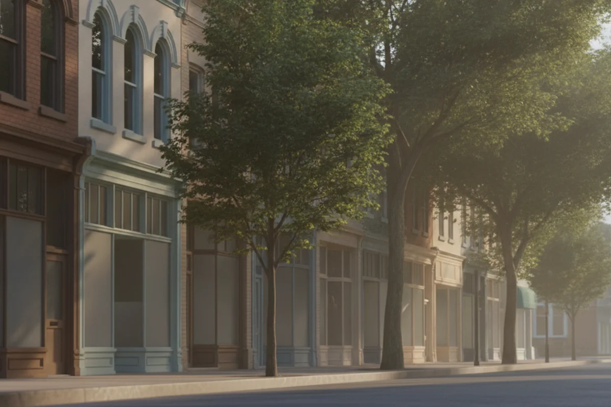 A neighborhood scene in Mount Vernon