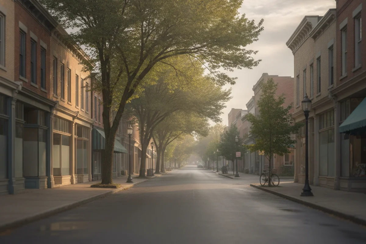 A neighborhood scene in Binghamton