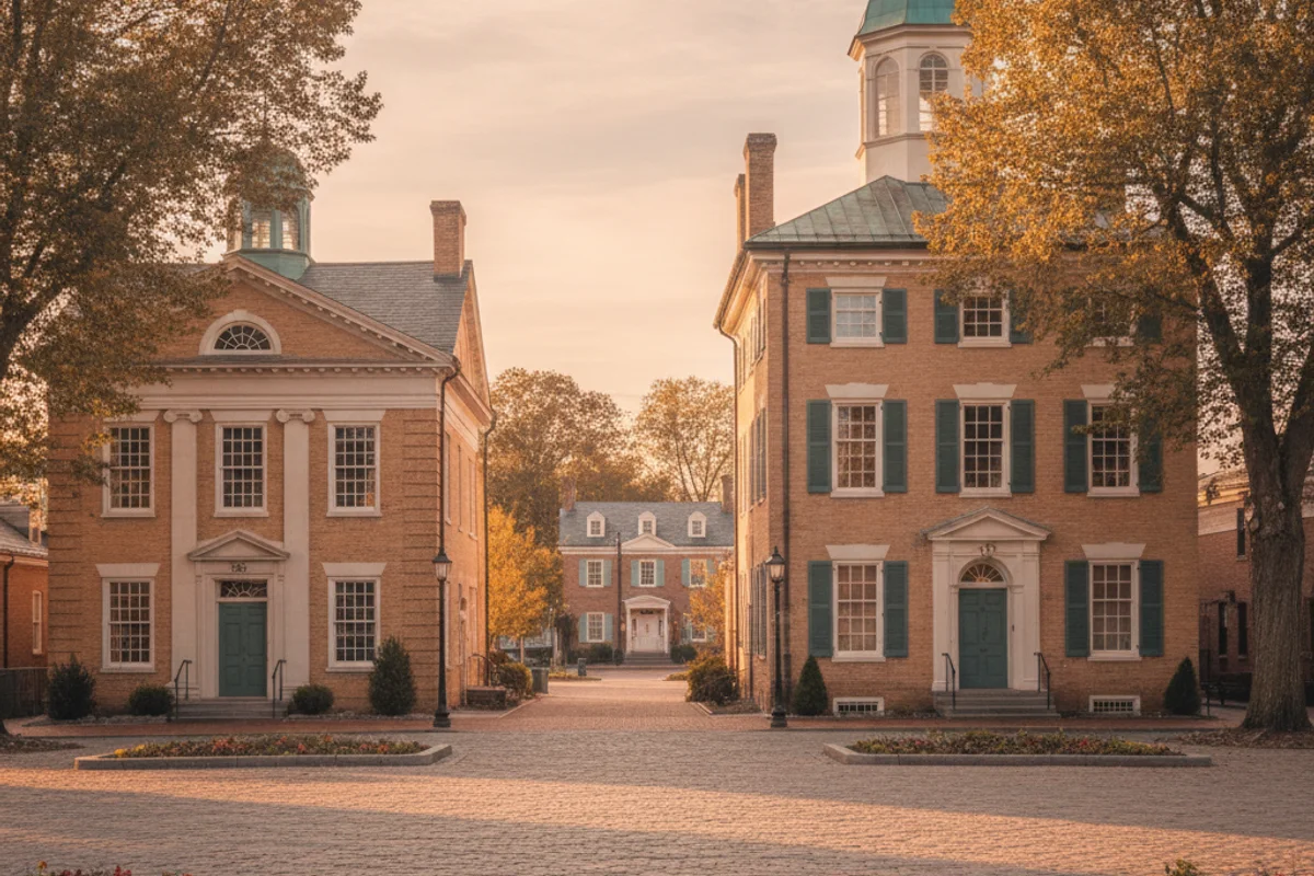 A calm view of Hempstead at golden hour