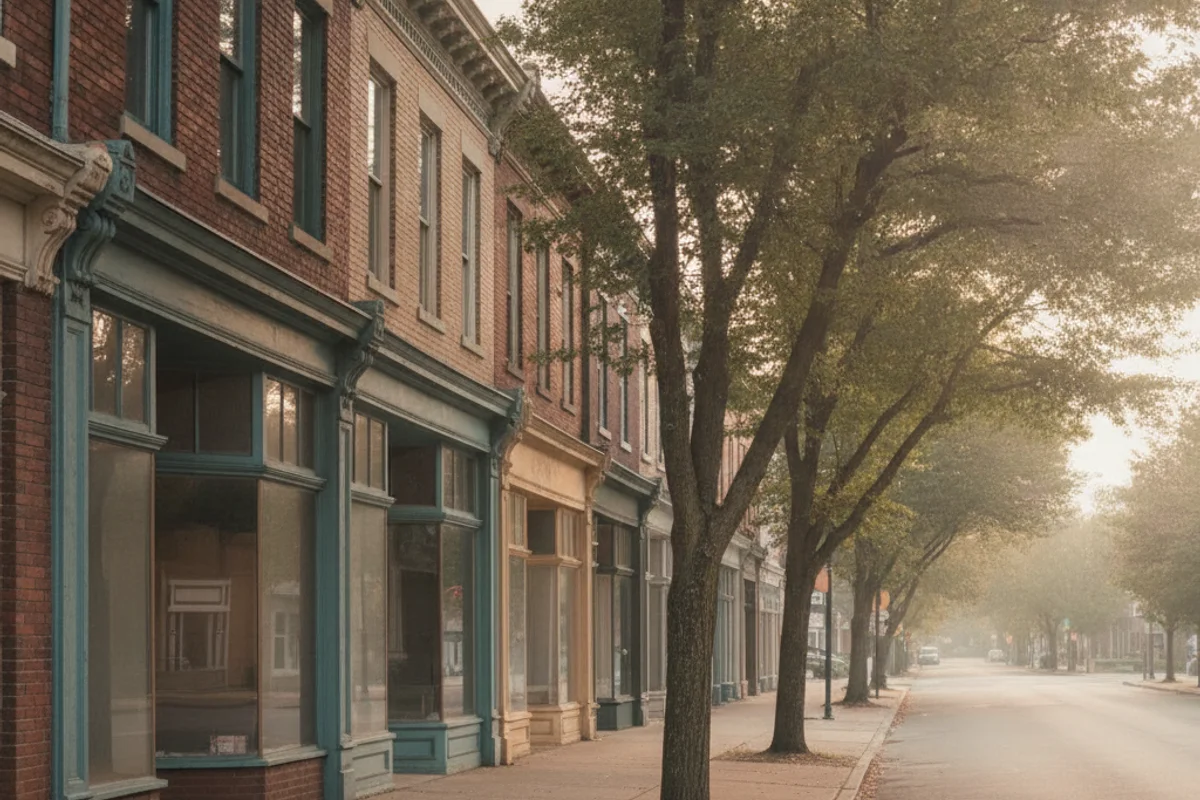 A neighborhood scene in Poughkeepsie